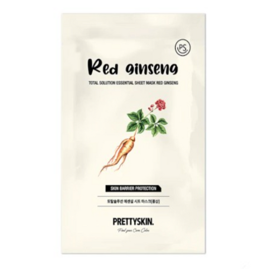 PRETTYSKIN TOTAL SOLUTION ESSENTIAL SHEET MASK | RED GINSENG (PACK OF 5)